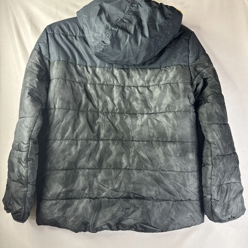 HK Hawke &‎ Co Jacket Boys Size 10/12 Gray Navy Hooded Lined Puffer Outdoors